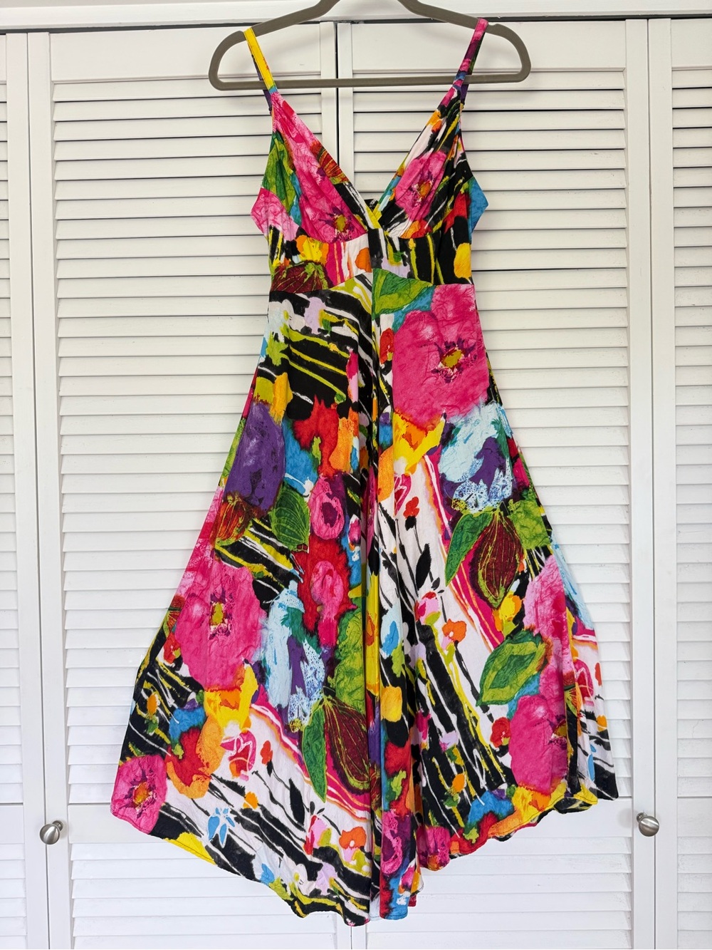 Jams World Multicolor Abstract  Floral Maxi Dress - 100% Cotton